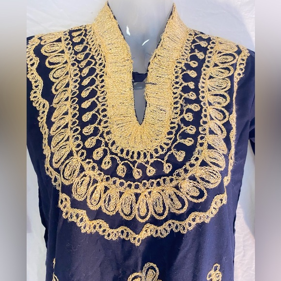 Navy Blue/gold tunic - Picture 3 of 15